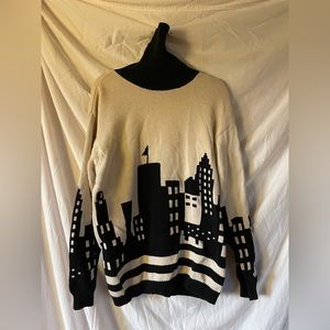 vintage cotton cityscape sweater